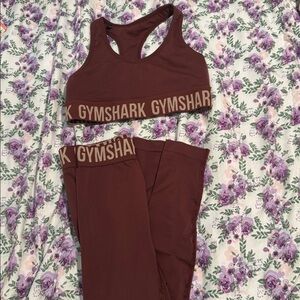 Gymshark Chocolate Sports Bra and Leggings